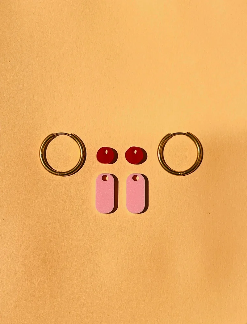 Dopamine Colors Creolen in Rosa/Rot