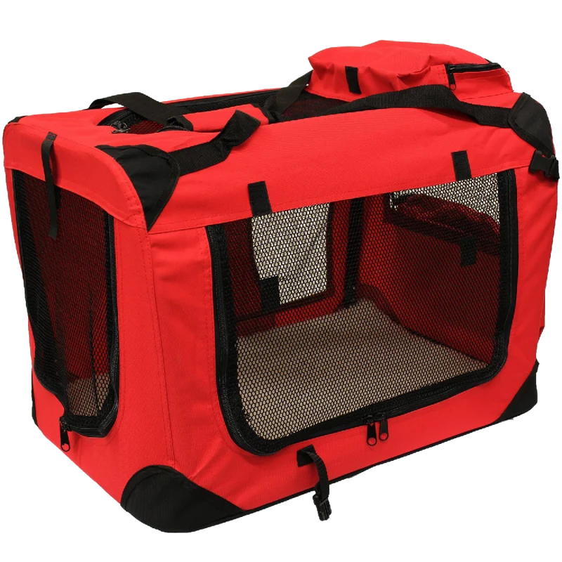 Mool Lightweight Fabric Pet Carrier Crate With Fleece Mat And Food Bag