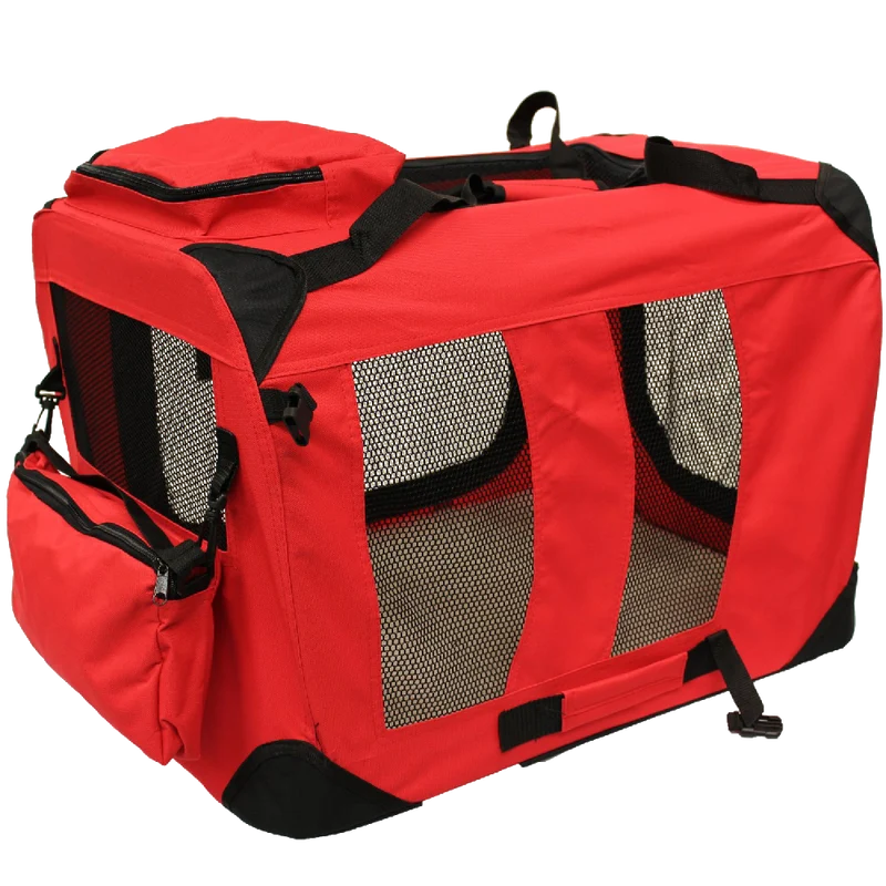 Mool Lightweight Fabric Pet Carrier Crate With Fleece Mat And Food Bag