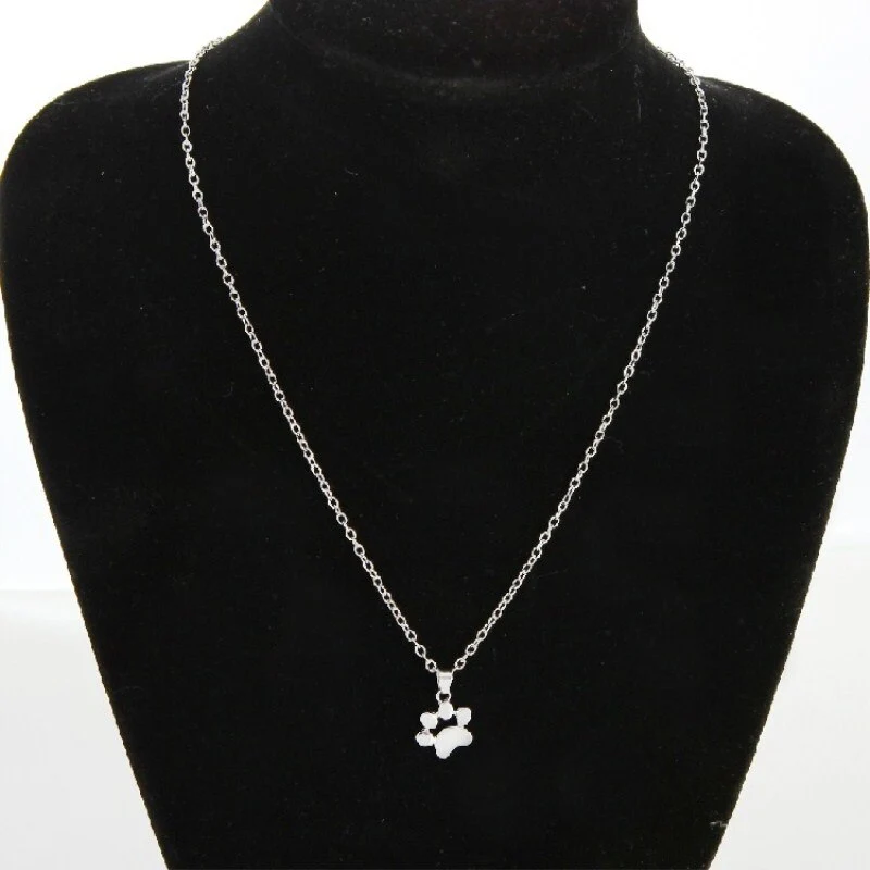 Dog Paw Footprint Gold Animal Pendant Necklaces