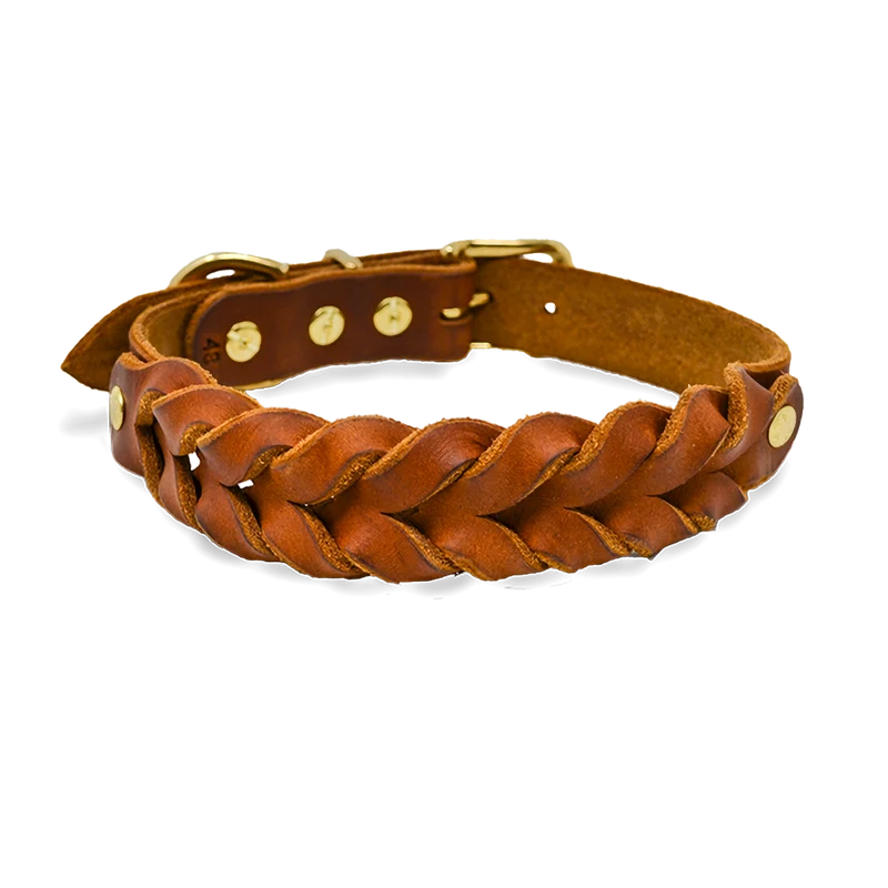 Hundehalsband aus Fettleder | Cognac
