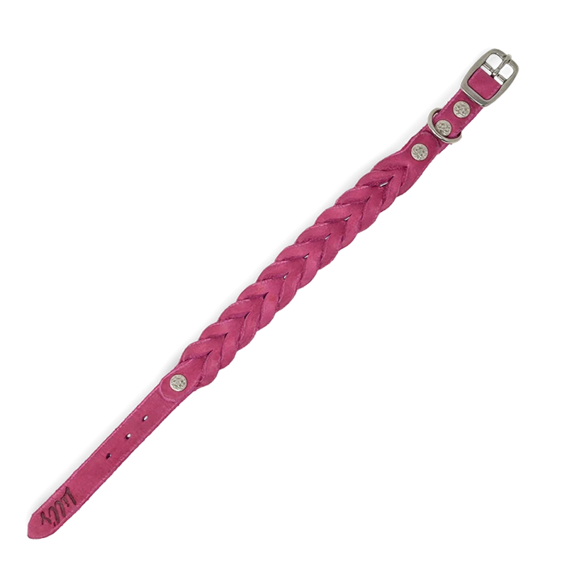 Hundehalsband aus Fettleder für kleine Hunde | Pink Berry