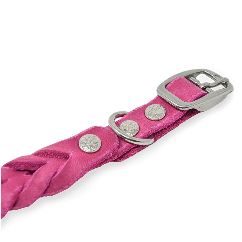 Hundehalsband aus Fettleder für kleine Hunde | Pink Berry