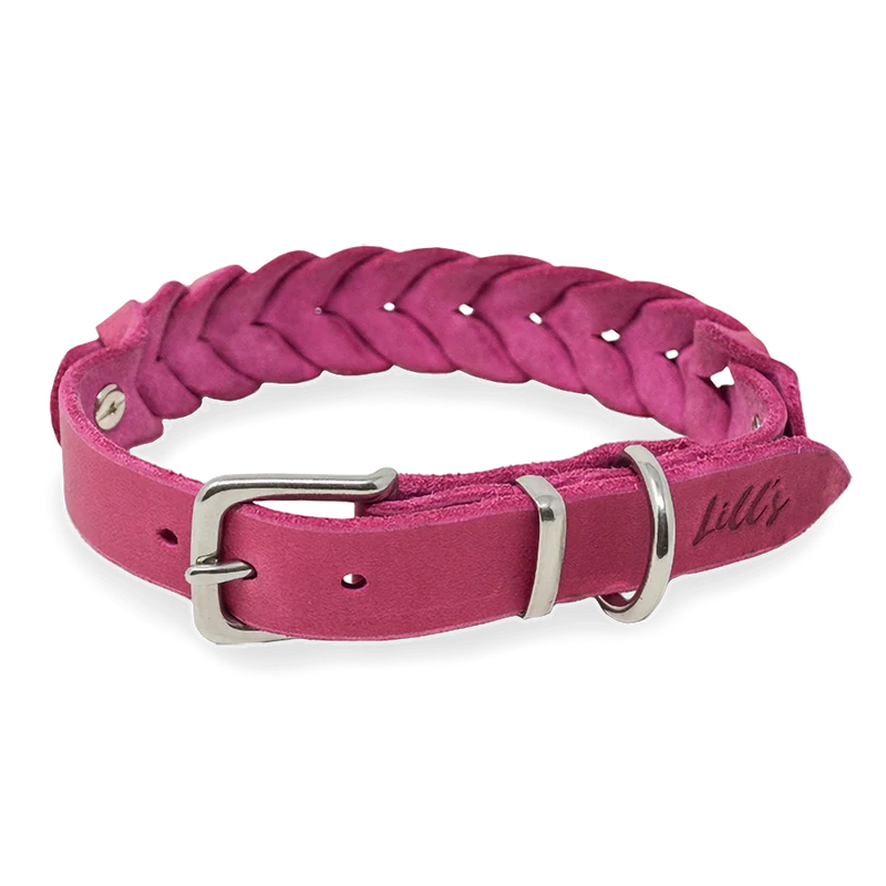 Hundehalsband aus Fettleder | Pink Berry
