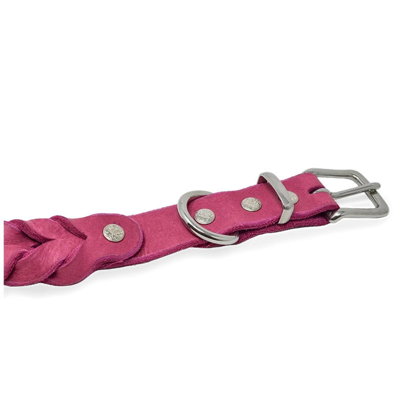 Hundehalsband aus Fettleder | Pink Berry