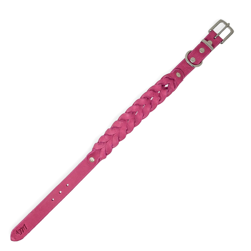 Hundehalsband aus Fettleder | Pink Berry
