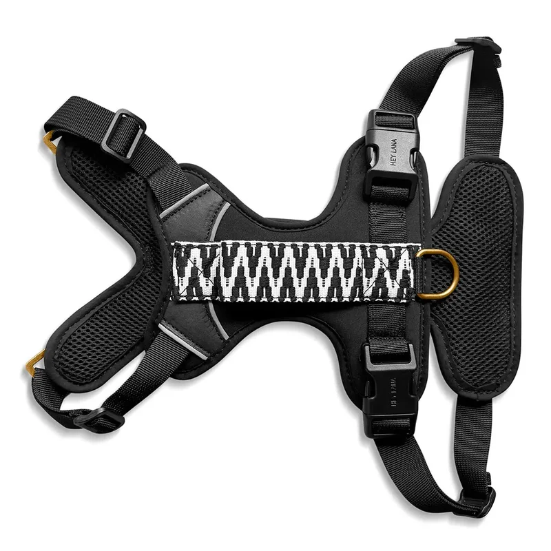 Premium Hundegeschirr Gepolstert Schwarz/Weiß