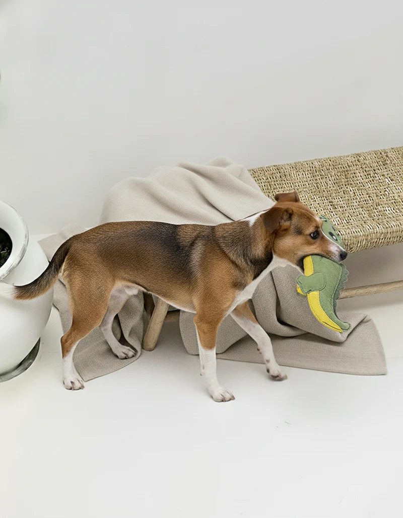 Hundespielzeug "Coco the Croco" groß aus Leder