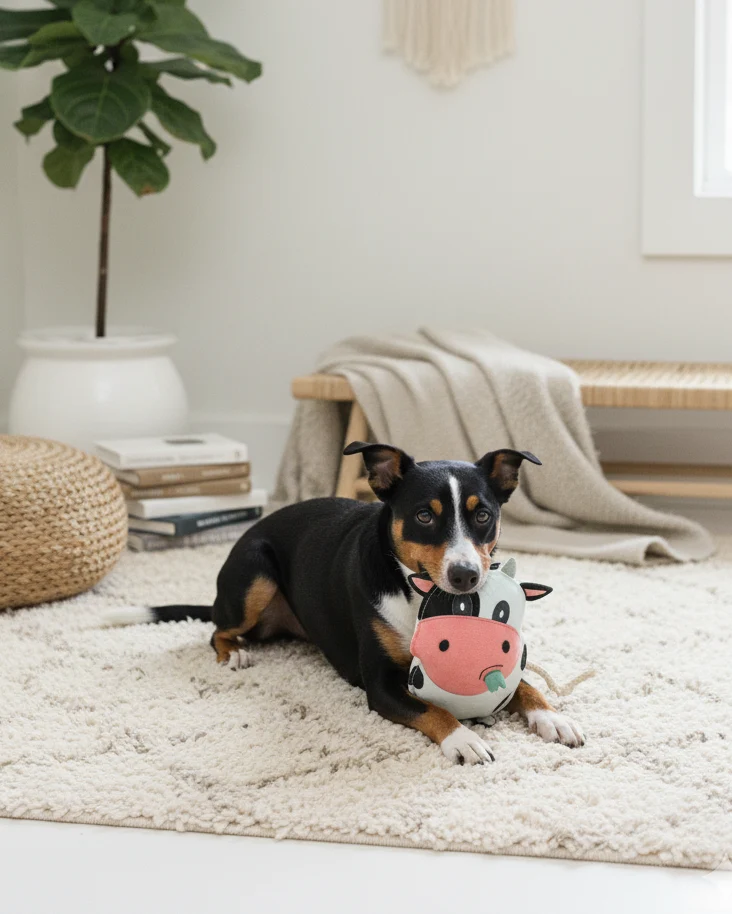 Hundespielzeug "Collin the Cow" aus Leder