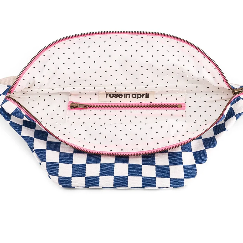 Gürteltasche DAMIER Schachbrett Weiß/Marineblau