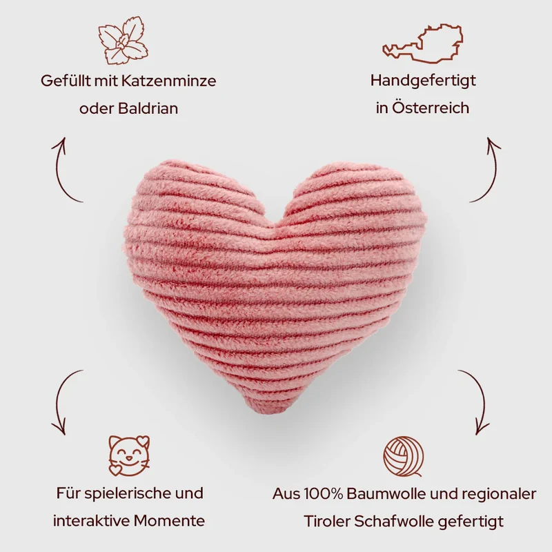 Katzenminze Kissen Herz Rosa