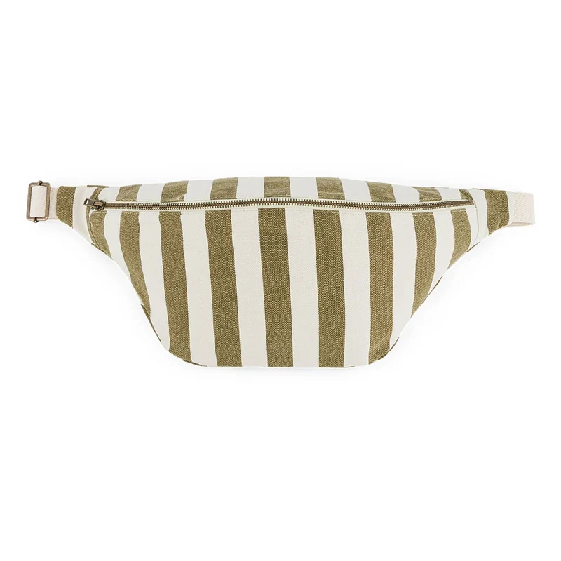 Gürteltasche DAMIER gestreift Olivgrün/Greige