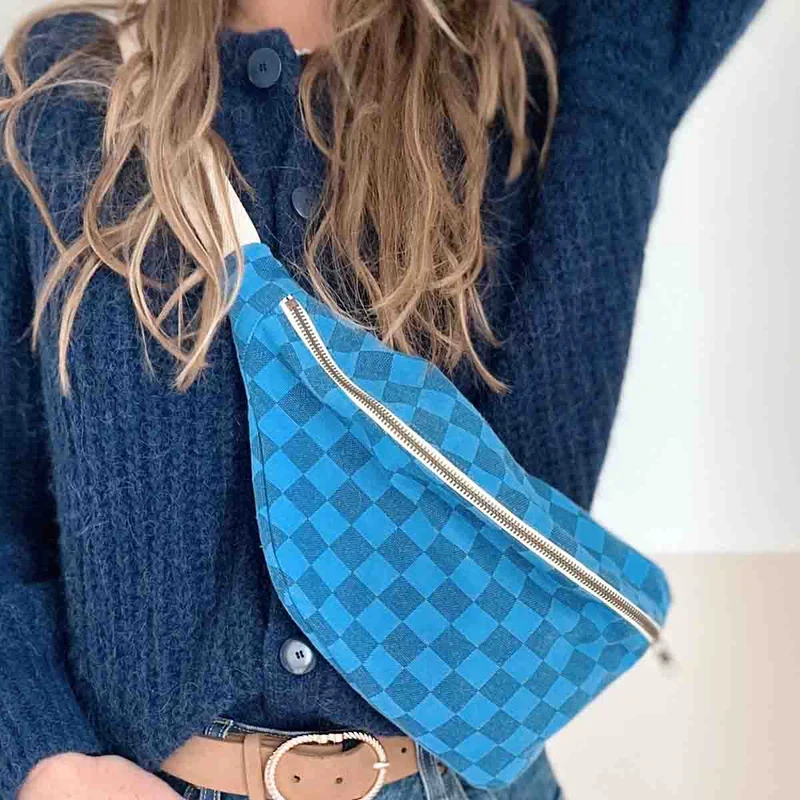 Gürteltasche DAMIER Schachbrett Marineblau