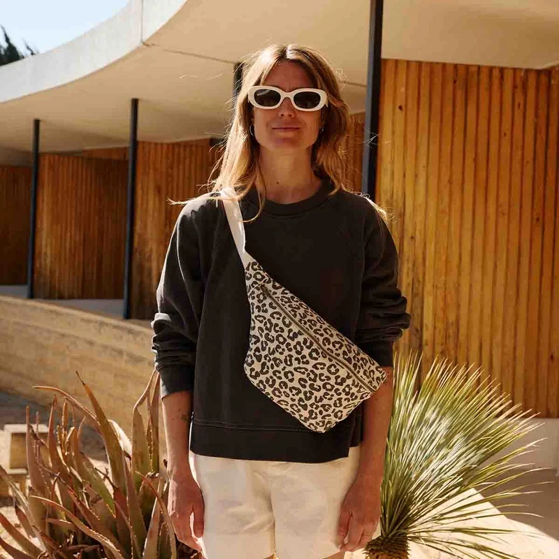 Gürteltasche DAMIER Weiß mit Leoprint