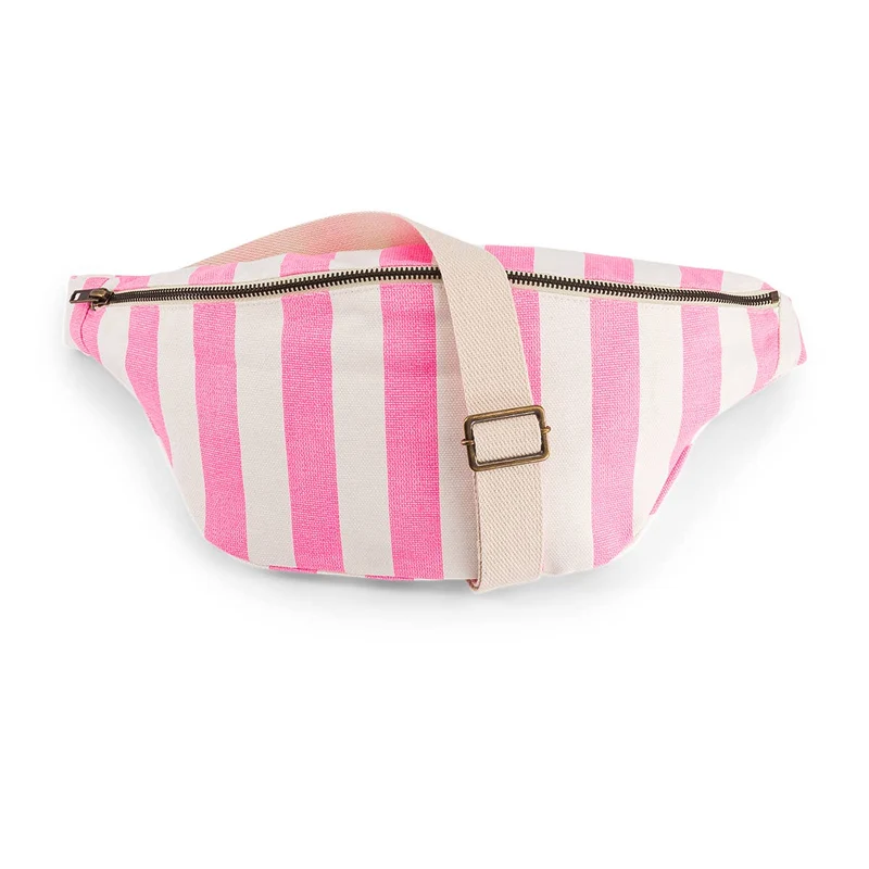 NEONPINKE GESTREIFTE GÜRTELTASCHE