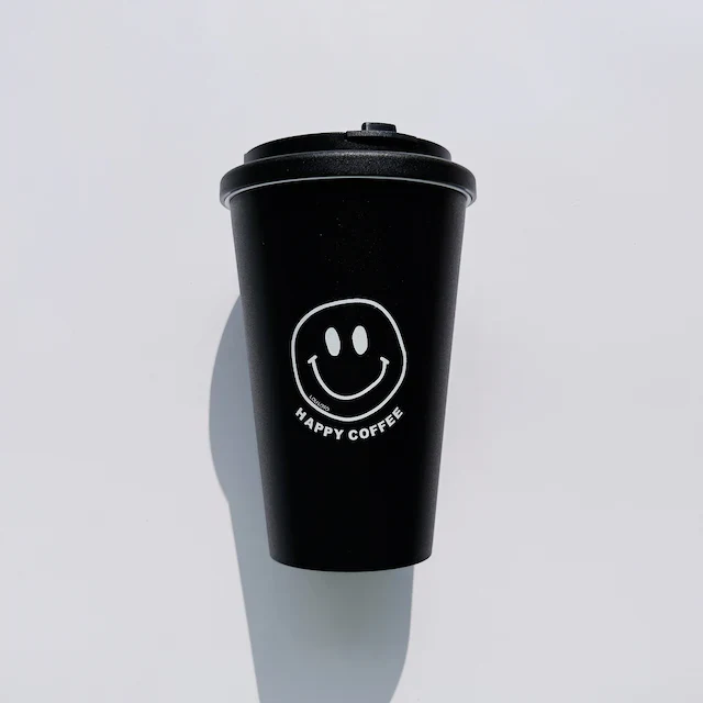 To Go Becher HAPPY COFFEE | Schwarz