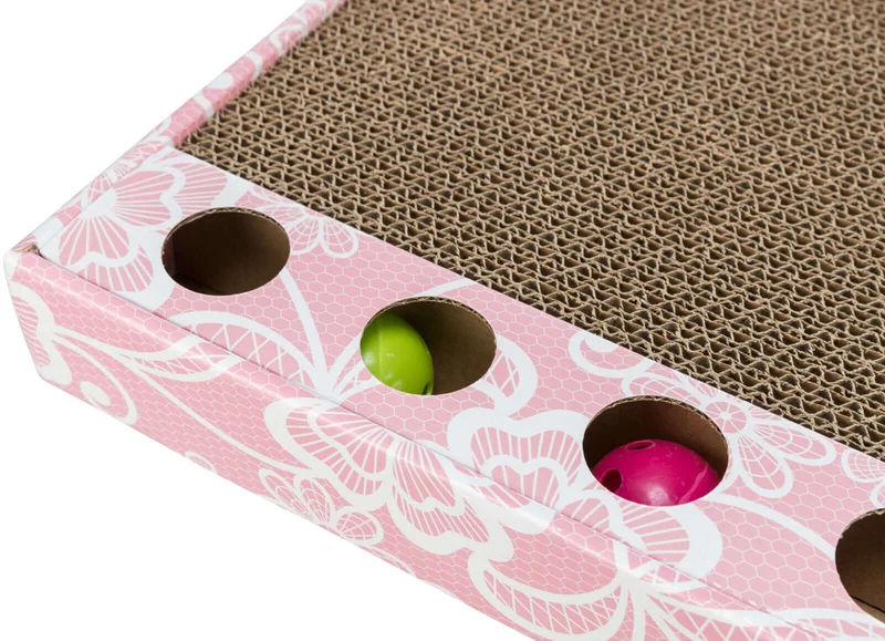 Trixie Kratzpappe Rosa mit Spielbällen