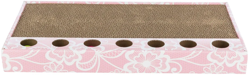 Trixie Kratzpappe Rosa mit Spielbällen