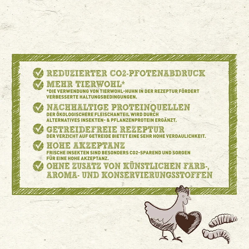 Wildes Land Hund Tierwohl-Huhn & Insekten