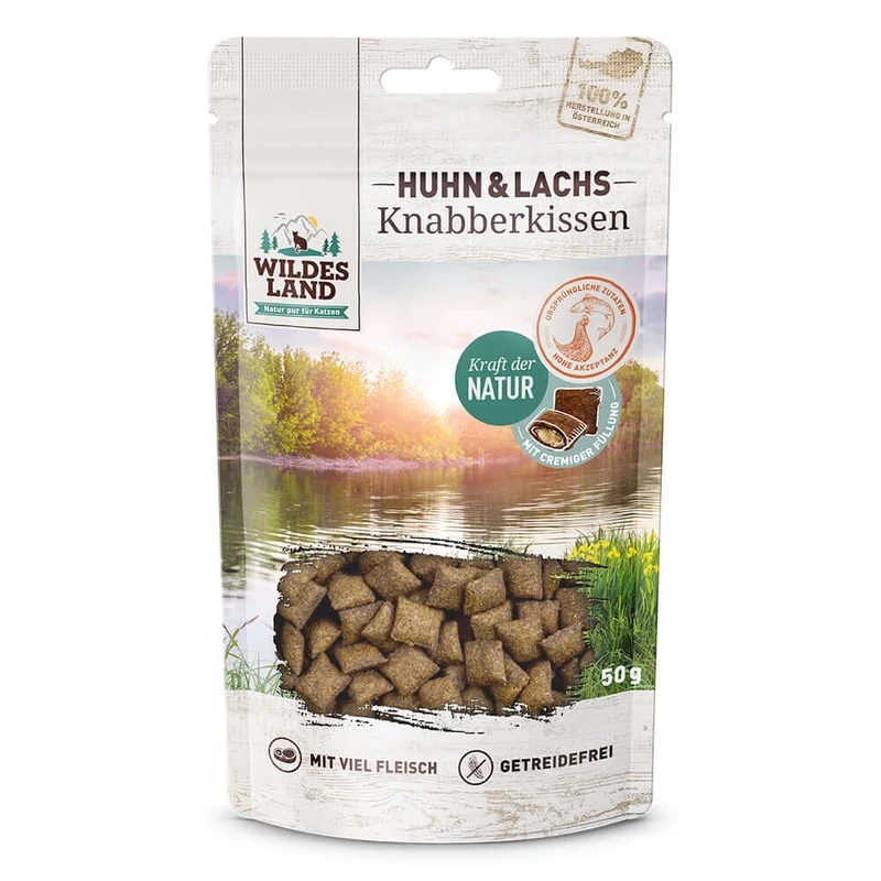 Wildes Land Katze Knabberkissen Huhn und Lachs