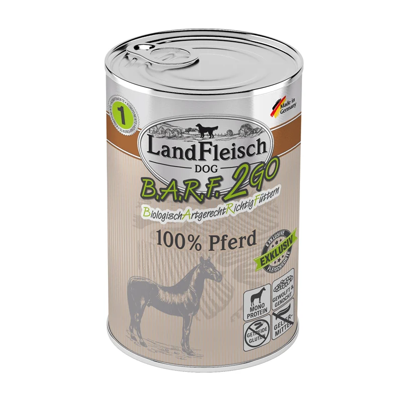 LandFleisch B.A.R.F.2GO 100% vom Pferd