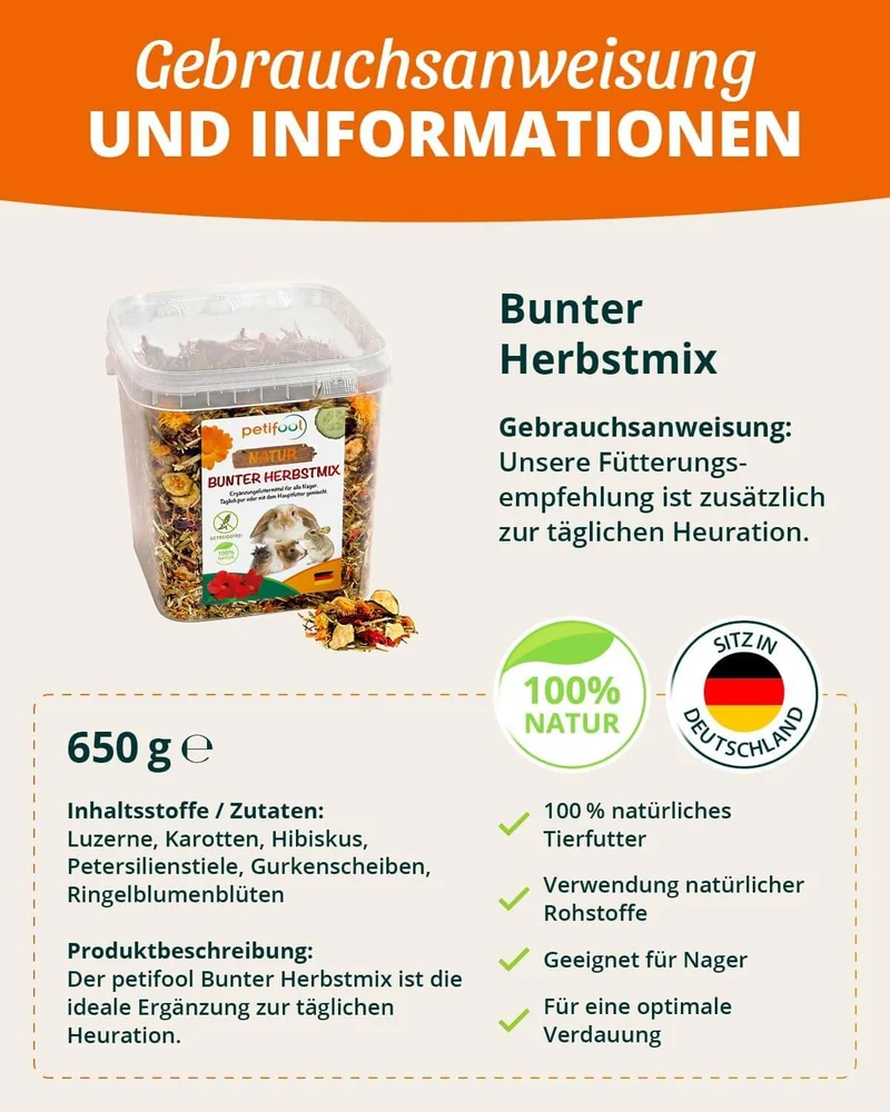 petifool Bunter Herbstmix - Nagerfutter