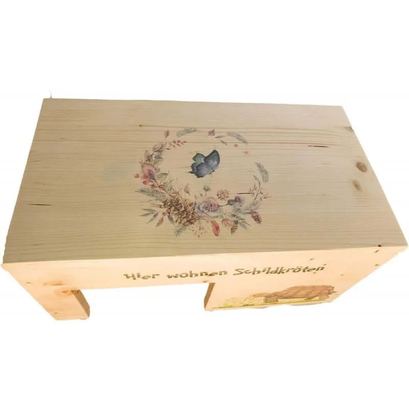 Schildkrötenhaus M aus Holz mit Schutzlasur & Aufklappbar