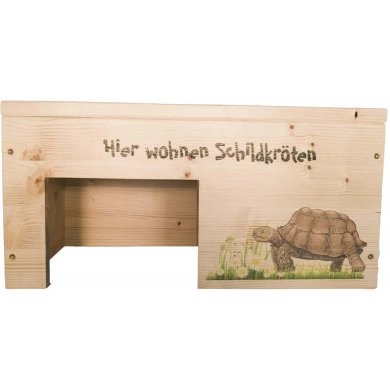 Schildkrötenhaus M aus Holz mit Schutzlasur & Aufklappbar