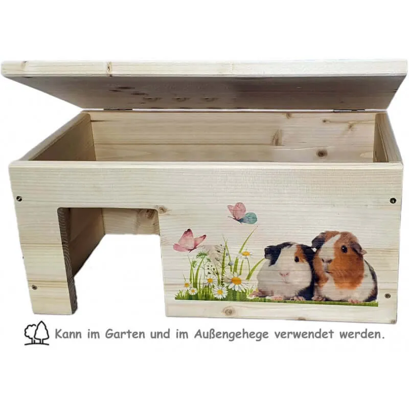 Meerschweinchenhaus aus Holz mit 2 Eingängen