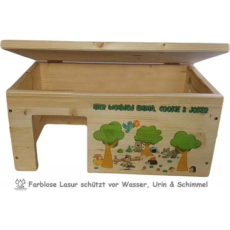 Meerschweinchenhaus Wald mit Wunschnamen