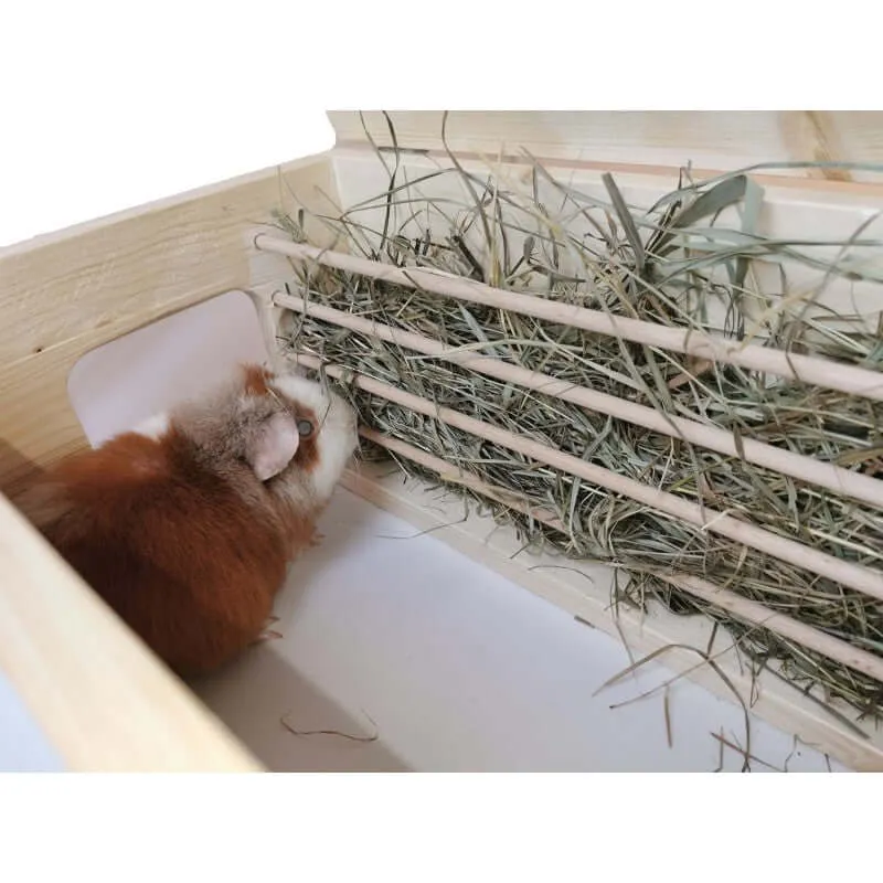 Meerschweinchenhaus mit Heuraufe aus Holz