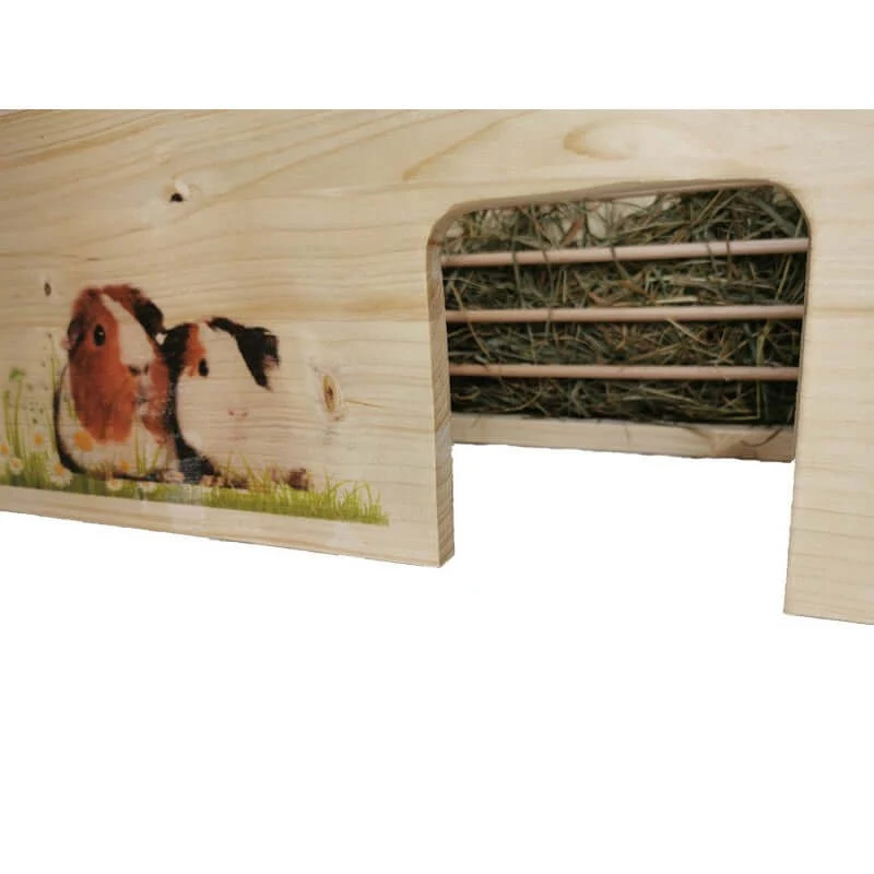 Meerschweinchenhaus mit Heuraufe aus Holz