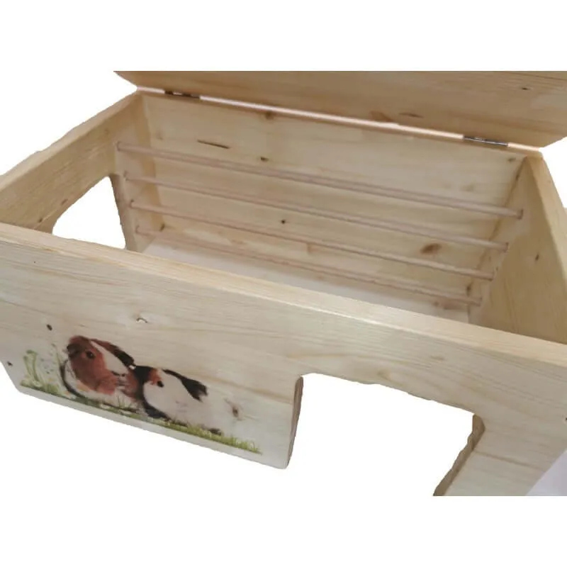 Meerschweinchenhaus mit Heuraufe aus Holz