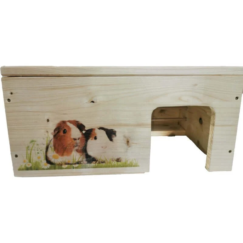 Meerschweinchenhaus mit Heuraufe aus Holz