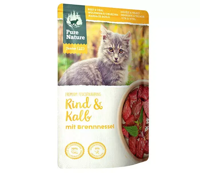 Pure Nature JUNIOR RIND & KALB mit Brennnessel und Eierschalenpulver
