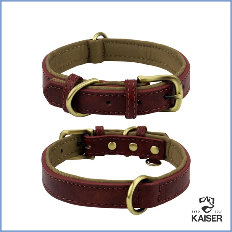 Lederhalsband für Hunde mit D-Ring