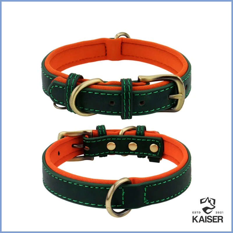 Lederhalsband für Hunde mit D-Ring