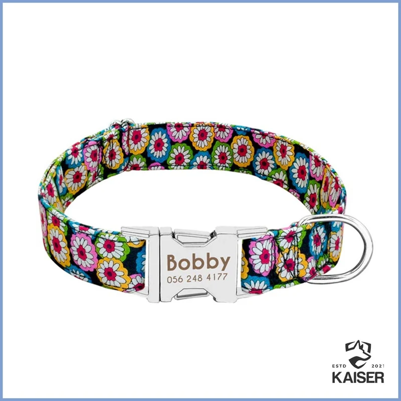 Personalisiertes Hundehalsband (10 Muster)