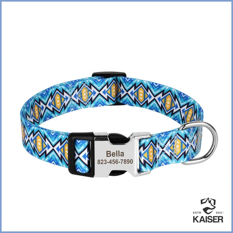 Personalisiertes Hundehalsband (10 Muster)