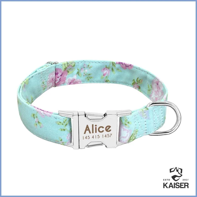 Personalisiertes Hundehalsband (10 Muster)