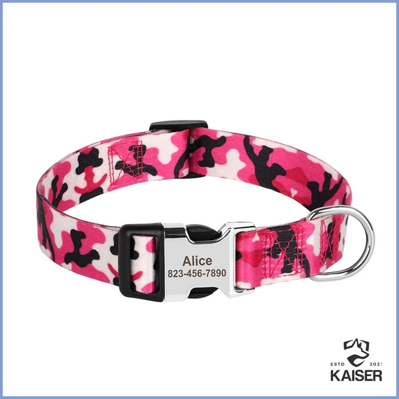 Personalisiertes Hundehalsband (10 Muster)