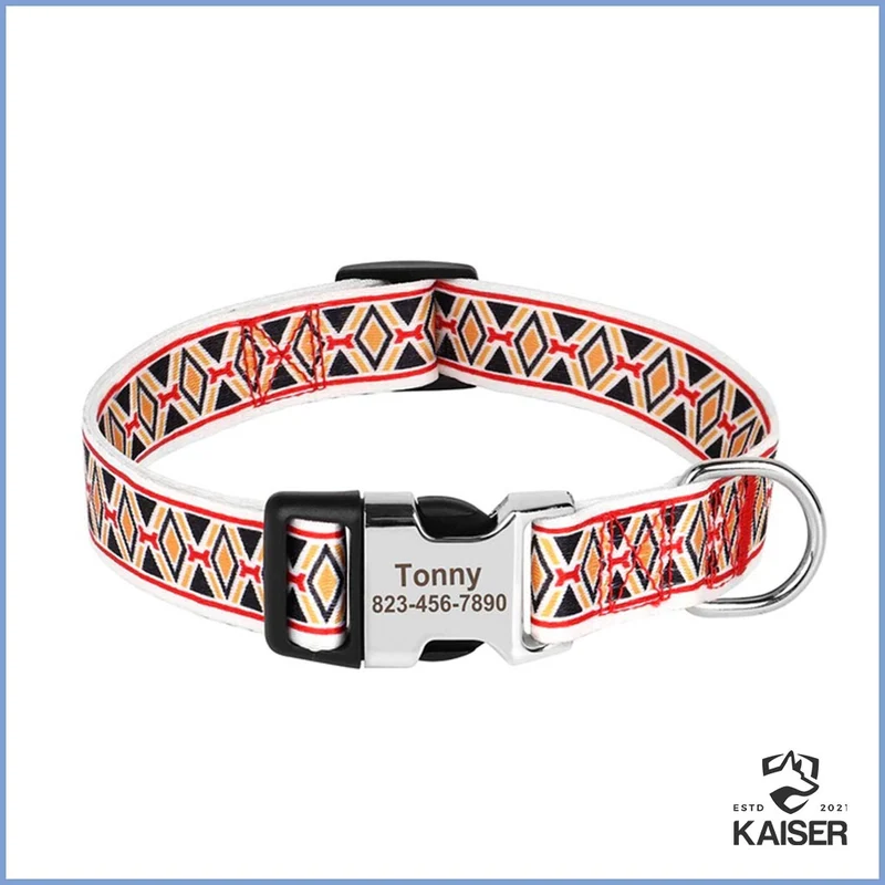 Personalisiertes Hundehalsband (10 Muster)