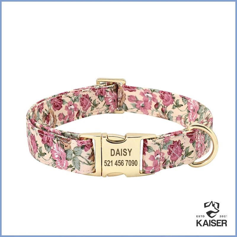 Personalisiertes Hundehalsband (10 Muster)