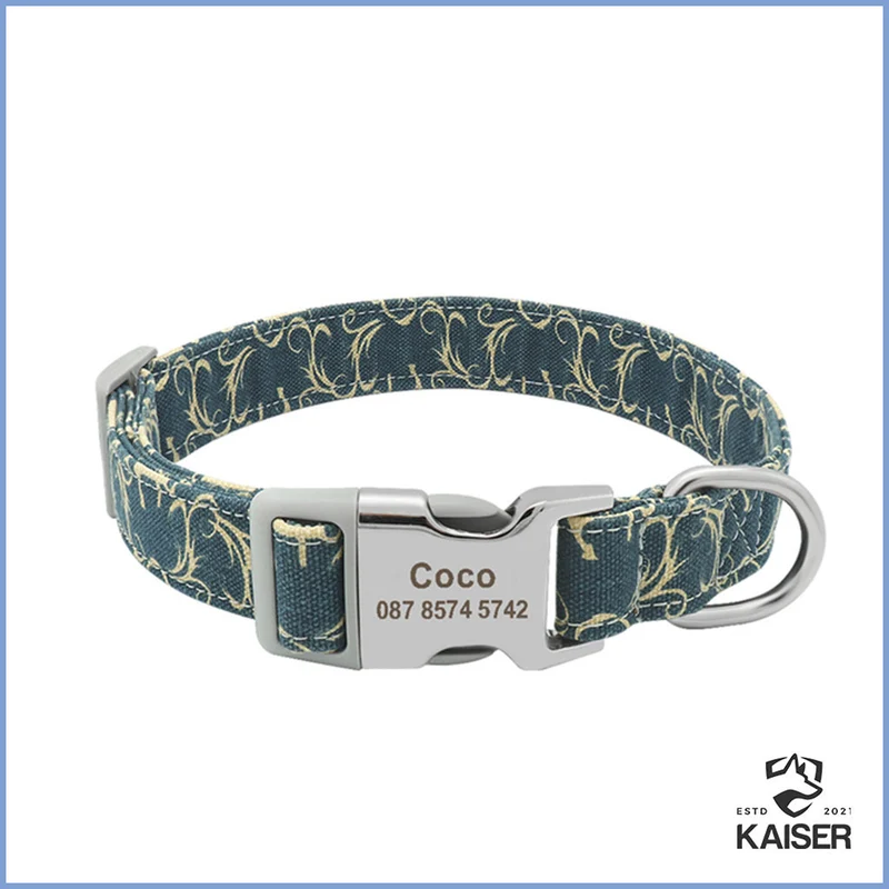 Personalisierte Hundehalsband mit bunten Mustern