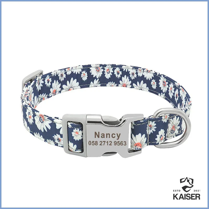 Personalisierte Hundehalsband mit bunten Mustern