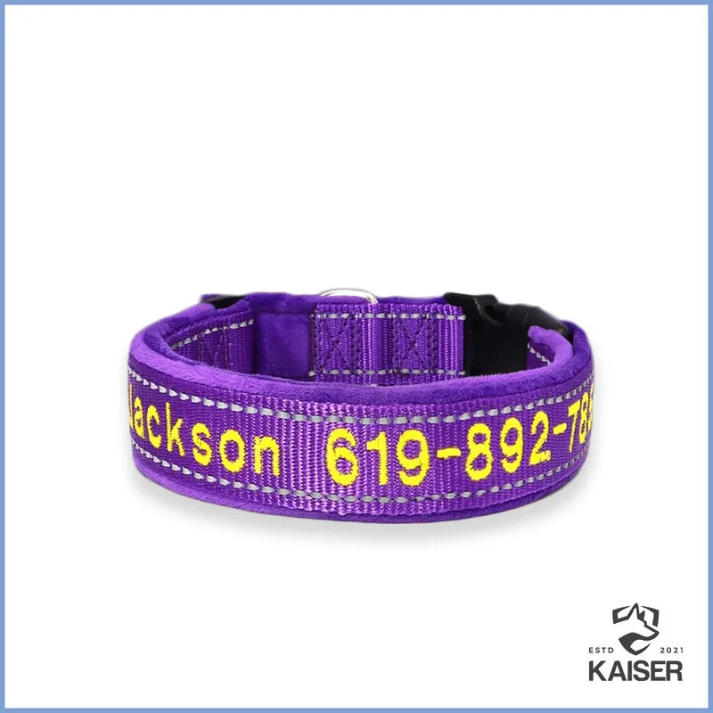 Personalisiertes reflektierendes Hundehalsband bestickt