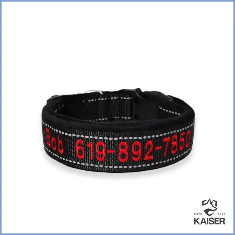 Personalisiertes reflektierendes Hundehalsband bestickt
