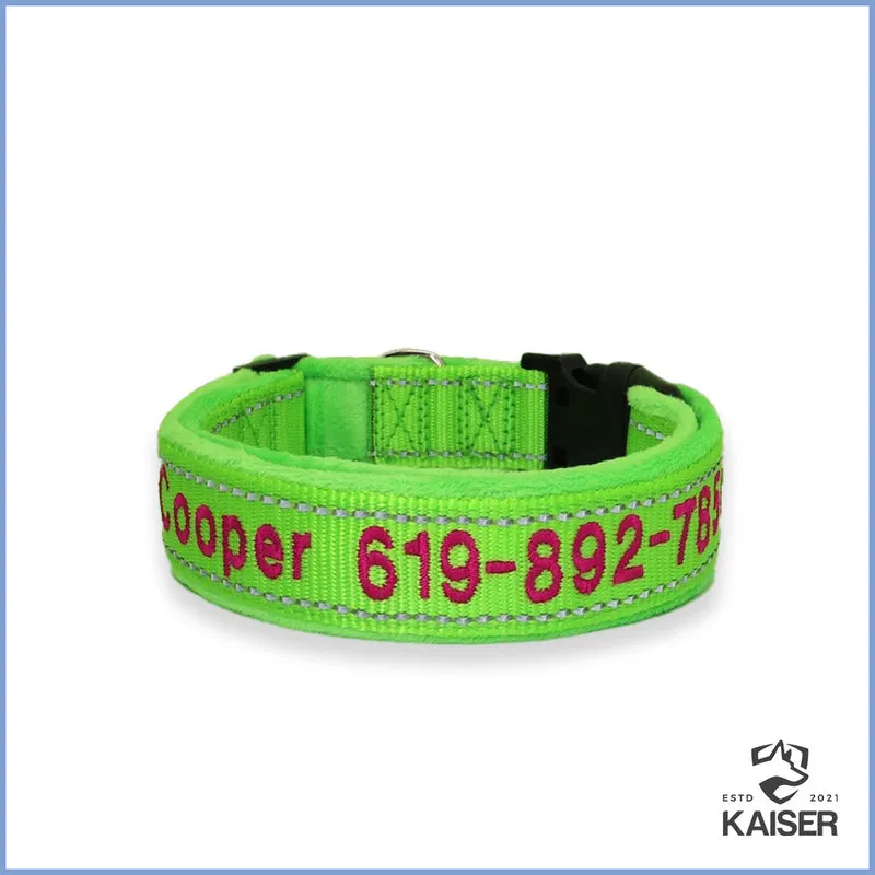 Personalisiertes reflektierendes Hundehalsband bestickt