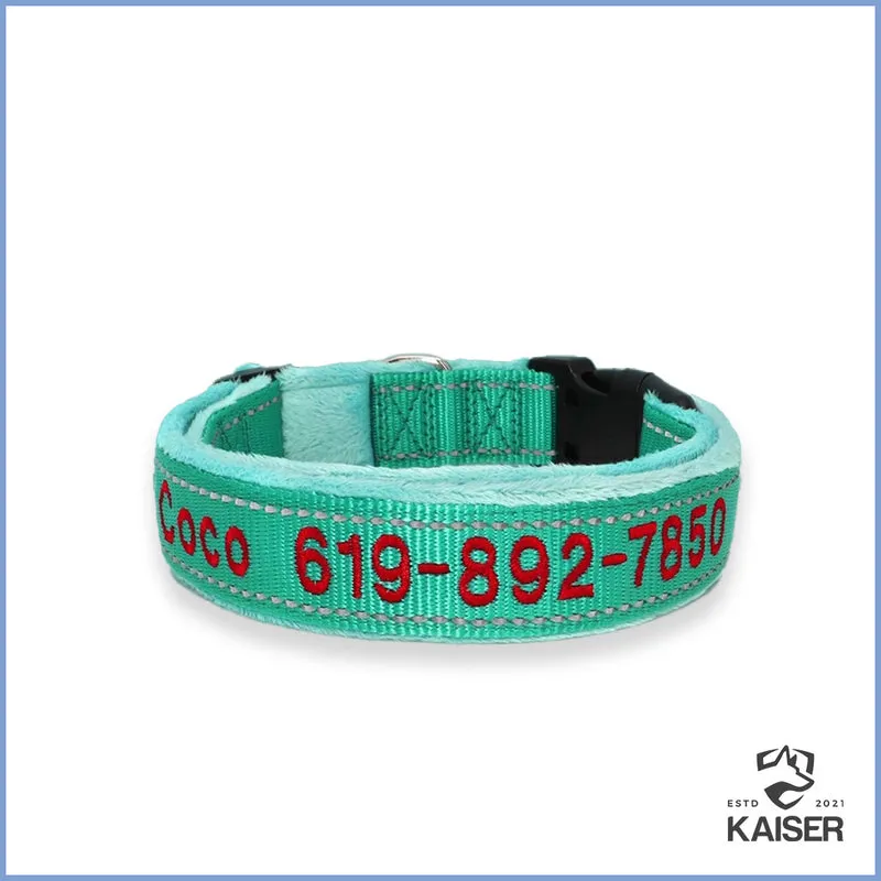 Personalisiertes reflektierendes Hundehalsband bestickt