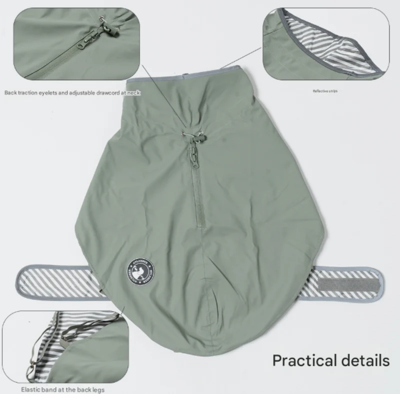 Blue Waterproof Reflective Raincoat for Dogs – Small to Large